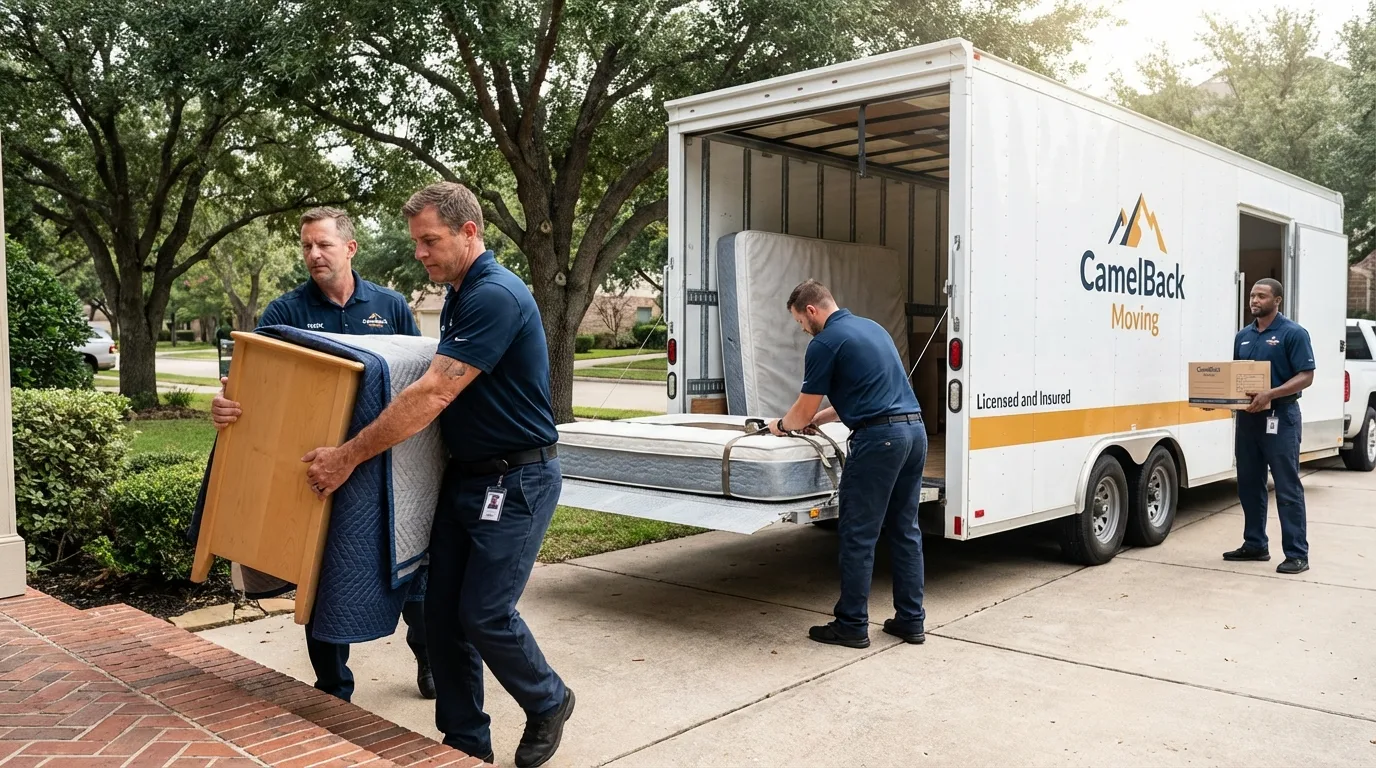 Crew loading residential truck for cross-state move from Naples, FL